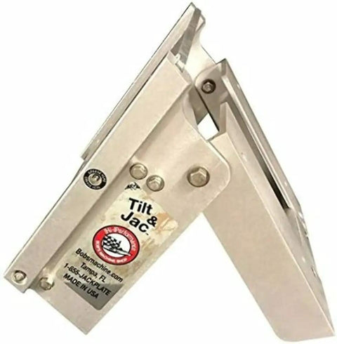 Hydraulic jack plate featuring patented design for versatile combo tilt trim, ideal for heavy duty boat setup.