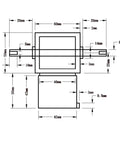 Diagram of Compact 42 Stepper Motor Packed With An Ultra Quiet Worm Gear Reducer One X Twenty Ratio with dimensions.