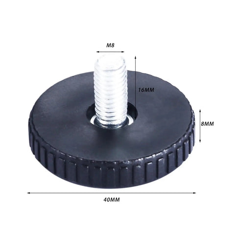 Adjustable Furniture Leveling Feet With M8 Threads Screw On Glide Base 40mm Diameter Durable Rust Resistant Easy Height Adjustment