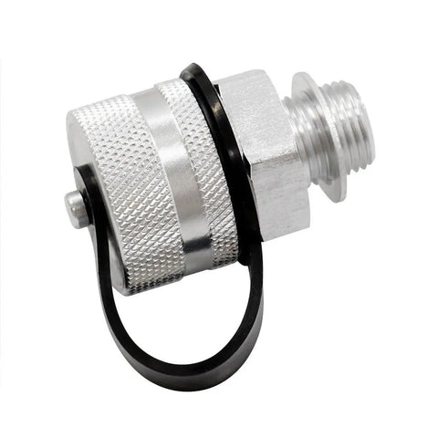 Quick Twist Oil Drain Valve M14-1.50 Kit With Stainless Steel Hose Attachment For Super Easy At Home Oil Change Setup No Tools Needed, stainless steel valve with black cap