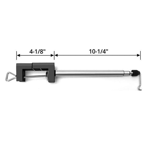Heavy Duty Adjustable Rotary Tool Stand With Telescopic Flex Shaft Mount And Beast Mode Bench Clamp showing dimensions and details.
