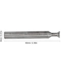 Tough As Nails Heavy Duty Four Flute Dovetail Bit Cutter End Mill Featuring Cemented Carbide Straight Shank, 60mm long, 8mm wide.