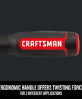 Ratcheting Multibit Screwdriver Set, 26-Piece With Quick Rotation Control And Added Grip Texture For Heavy Torque Tasks handle close-up