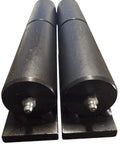 Two black 9-inch barrel hinges with plates for weld-on gates and doors (heavy-duty)