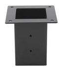 Heavy Duty 3 Way Corner Post Bracket For 6X6 Lumber, Black Powder Coated Steel Deck Framing Connector front view