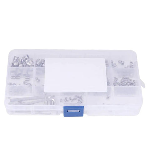 340 Piece Stainless Steel Set Screw Kit With Hex Adapters And Six Wrenches in plastic case for M2.5 to M8 machine screws.