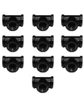 Three Quarter Inch Malleable Iron Pipe Tee Fitting For Industrial Shelving And DIY Furniture Black Finish Standard Threaded
