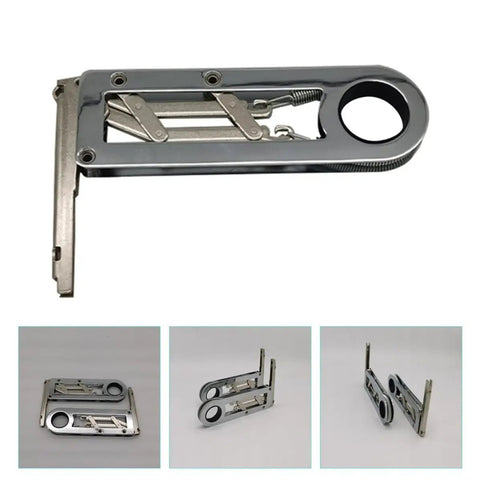 Self Closing Cabinet Door Hinge 90 Degree Folding Butt Hinge In Chrome Plated Steel for kitchen use, side view