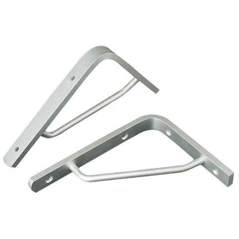 Heavy Duty Aluminum Alloy Triangle Shelf Bracket Rock Solid L Shaped Wall Mount Support Frame for thick wooden boards.