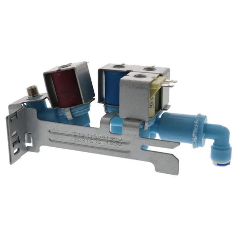 Refrigerator Water Valve Replacement For Frigidaire And Electrolux Models 242253002 AP5669874 PS7321353 brass body angle view
