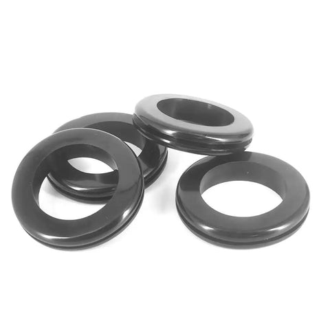 Kickass Heavy Duty Rubber Grommets For Wiring Harness Protection 2 Inch Inner Diameter Flame Retardant Heat Insulator Plug 4 Pack stacked view.