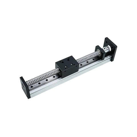 Heavy Duty Mini Linear Actuator Stage Featuring MGN12 Guideway And Nema 17 Motor Mount For CNC Router And 3D Printer Z Axis close-up view with lead screw details.
