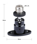 Five Eighth Inch To Twenty Seven Thread Mini Ball Head For Microphone Mount With 360 Degree Rotation And 90 Degree Tilt