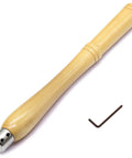 Solid Beech Woodturning Handle Fits 12mm Tool Bars with stainless connector for lathe carving, 12.6 inch grip.