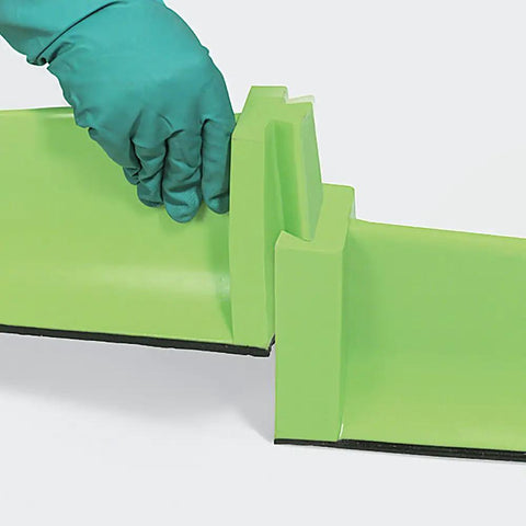 Heavy-Duty High-Volume SpillBlocker Dike For Serious Spills 5 Ft Long By 4 In Wide By 4.5 In Tall Tear-Resistant Top Layer With Flexible Sticky Bottom Seal Reusable Spill Berm With Dovetail Connectors For Quick Tight Containment
