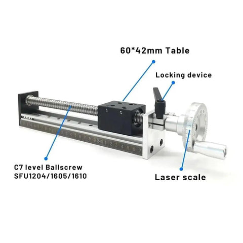 Premium Manual Linear Sliding Table Stage Featuring Top Shelf Precision Ball Screw Spindle Adjusting 100 To 1000 Millimeters For Heavy Duty Machinery Heat Resistant Workhorse Build with locking device and laser scale.
