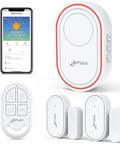 Smart Door Chime And Window Alarm Sensor With App Alerts, Remote, 2.4GHz WiFi Base Station, Alexa Compatible Home Kit