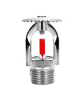 Badass Heavy Duty Upright Fire Sprinkler Heads Two Pack Slick Chrome Plated Copper with K80 Quick Response showing design and features.
