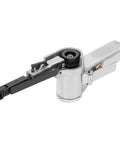 Chiciris 16K Rpm Air Belt Sander For Wood Glass Metal With Grinding Capability And Dust Collection System For Fast Smoothing Jobs On Furniture And Shop Projects side view showing the sander's flat profile and adjustable features.