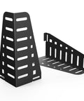 Heavy Duty Adjustable Headboard Brackets With A Lockdown Grip For Metal Platform Bed Frames, black steel construction.