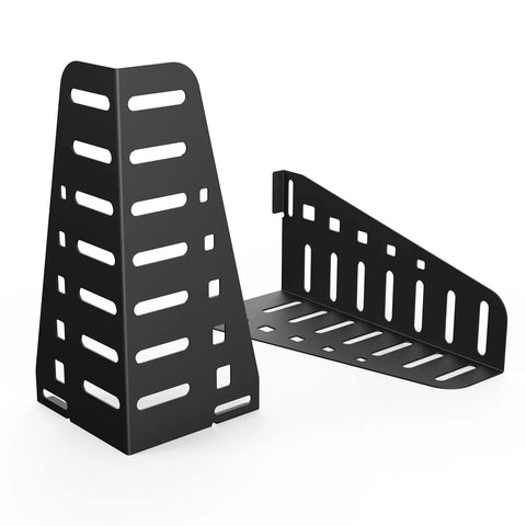 Heavy Duty Adjustable Headboard Brackets With A Lockdown Grip For Metal Platform Bed Frames, black steel construction.