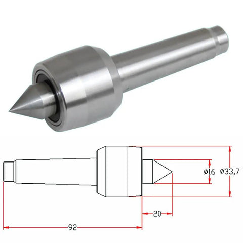 Genuine Solid Build Cnc Rotary Axis Tailstock Tool Light Center Mt2 Steel Lathe Accessory For Metal Woodworking Turning Carving With Sick Precision Alignment, showing MT2 Morse taper design.