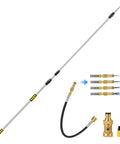 16Ft Telescoping Gutter Cleaning Tool From Ground With Up To 24Ft Reach Bendable Flexible Wand Metal Curved Wand Adjustable Spray Patterns Hose Attachment
