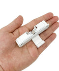 Washer Lid Latch Lock Strike Replacement Part For Front And Top Load Washers in hand, white plastic direct-fit replacement
