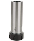 Premium C40ER32M100L Straight Shank Chuck Holder for CNC Milling with 0.01mm Ultra Precision and 40CR Steel Build, shown upright.