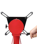 Heavy Duty Folding Engine Stand With Geared 360 Degree Rotating Head And Adjustable Mounting Arms showing the geared head mechanism in red.