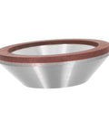 Diamond Cup Grinding Wheel Perfect For Metal And Stone Sharpening Tasks, silver abrasive disc with a conical shape.