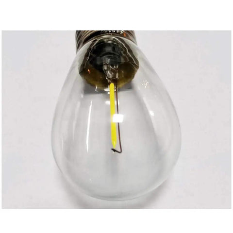 Close-up of LED String Light Bulbs 1W Shatterproof Waterproof E26 Base Edison Bulbs Daylight White 6000K 150 Lumen