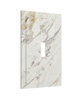 Absolute Game Changer With This Sleek Gray White Marble 1 Gang Switch Cover featuring a modern abstract design and hidden screws.