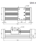 Technical diagram of 100mm Travel Length Double Optical Axis Guide Ballscrew SFU1605 With Hand Crank for DIY CNC Router.