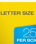Two Pocket Folders With Fasteners Yellow Letter Size 25 Per Box 135 Sheet Capacity Built In Two Prong Fasteners For Three Hole Punch Papers Die Cut Business Card Slot Must Have For Office Or School Organization