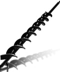 Beefed-Up Heavy Duty 23 Inch Post Hole Auger Drill Bit With Two Sharp Thickened Blades, 8-Spiral Flights, Manganese Steel, Black