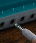 Retro 87 Key Wireless Mechanical Keyboard Hot Swap Silky Linear Switches Top Tier Setup showing connector port with cable.