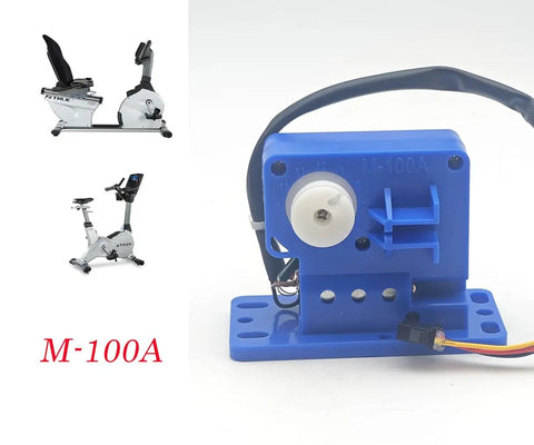 Heavy Duty Resistance Motor With Wire Harness For Elliptical Machines M100A 9UES0010 REX01HL shown with bikes