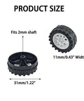 30 Piece Toy Car Wheel Set With 2Mm Shafts And 15 Metal Axles, plastic tire wheels, dimensions 31mm diameter, 11mm width