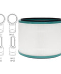 Replacement Filters For Pure Cool Link DP01 DP03 And Pure Hot And Cool Link HP01 HP02 HP03 Compatible With First Gen Purifiers High Efficiency Filtration Easy Install Long Lasting Air Purification Breathe Easy At Home, showing cylindrical filter with product sketches.