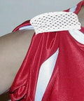 Eight Pcs Jersey Sleeve Bands For Sports Shirts, Breathable Mesh Sleeve Holders With Hook And Loop Fasteners on a red sports shirt