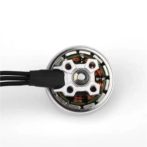Top view of a 4500KV brushless drone motor for 2-4S FPV racing drones and quadcopters, lightweight 2mm shaft, easy install design.
