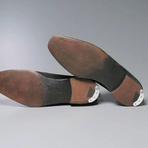 Shoe soles with attached Three Pairs Metal Heel Plates For Shoes And Boots Iron Sole Protectors Anti Wear Pads Heel Taps Tips