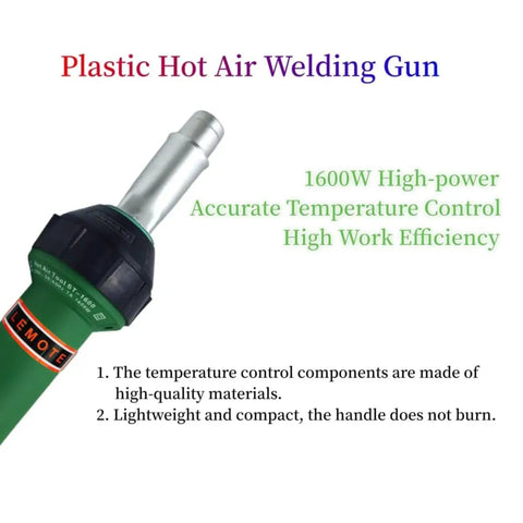 Close-up of Beast 1600W 110V Hot Air Gun Welding Torch For Plastic Welding and Roofing, showing nozzle and handle.