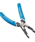 Wire Stripper Cutter Crimper Tool For 8 To 18 AWG Solid And 10 To 20 AWG Stranded Wire, blue handles, pro-grade tool