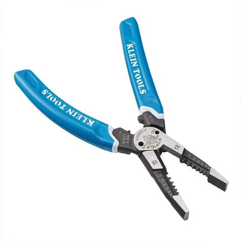 Wire Stripper Cutter Crimper Tool For 8 To 18 AWG Solid And 10 To 20 AWG Stranded Wire, blue handles, pro-grade tool