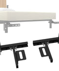 No Sweat Install Heavy Duty Headboard Brackets For Metal Bed Frame With Universal Adjustable Design, matte black, shown with metal frame.