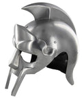 Hand Forged Rhino Legacy Steel Helmet Armor Gladiator Inspired Battle Ready Badass Headgear for Cosplay, side view.