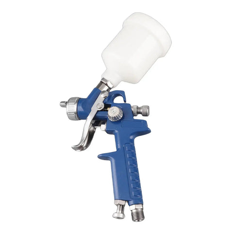Keenso Pneumatic Paint Spray with Transparent Pot, blue paint spray gun with clear cup for precise atomization.