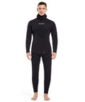 Two Piece 7mm Neoprene Spearfishing Wetsuit With Hood For Cool Water Diving And Snorkeling Long Sleeve Set